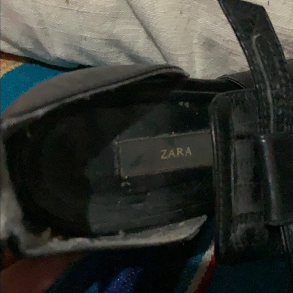 Zara Embossed Leather Heeled Sandals - Picture 6 of 8